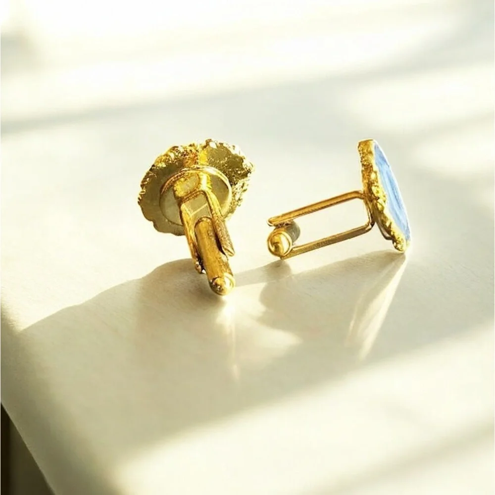 Blue Solar Quartz Cufflinks